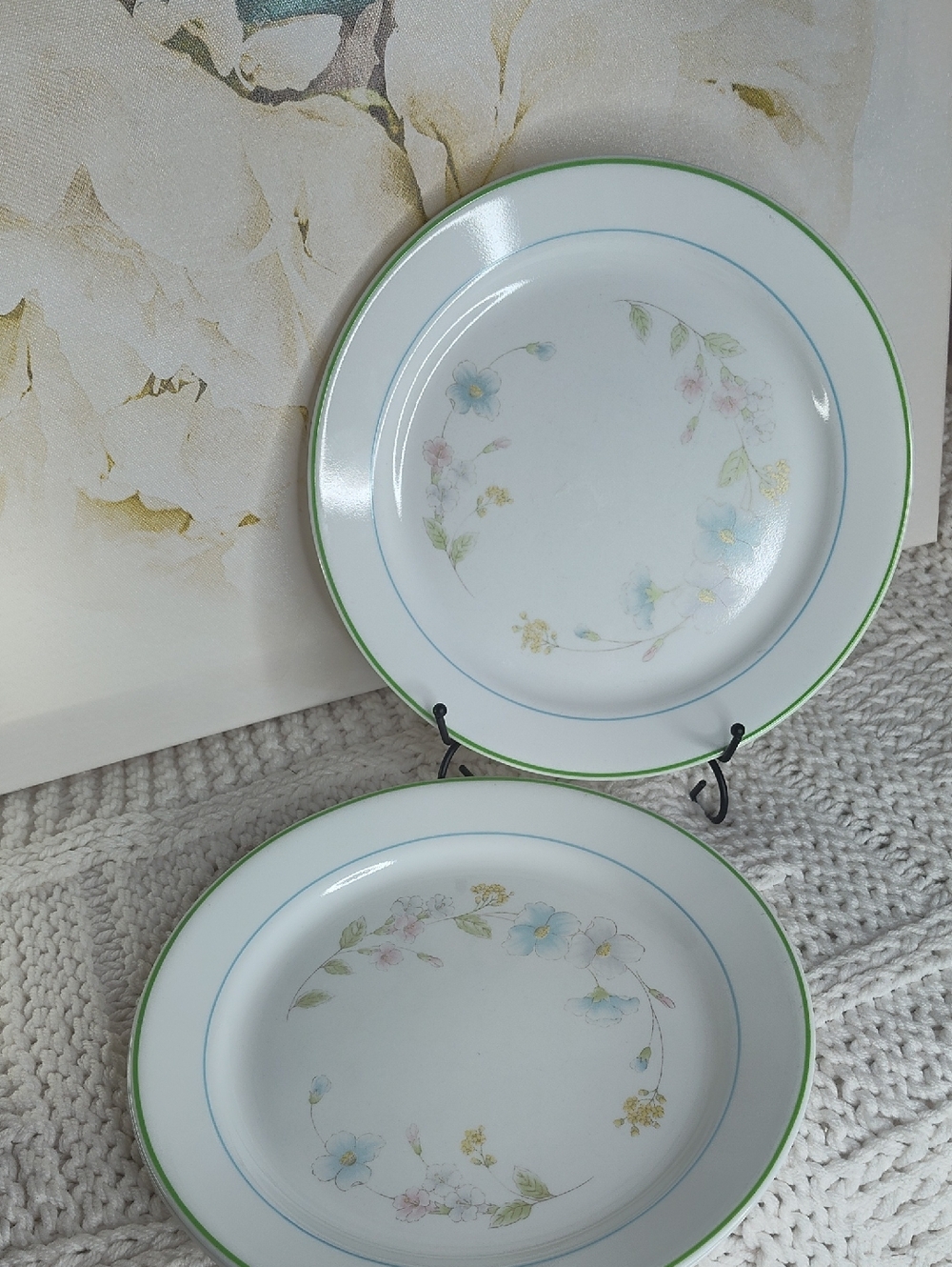 Vintage Corelle Dinner Plates Pastel Bouquet Set Of 3
